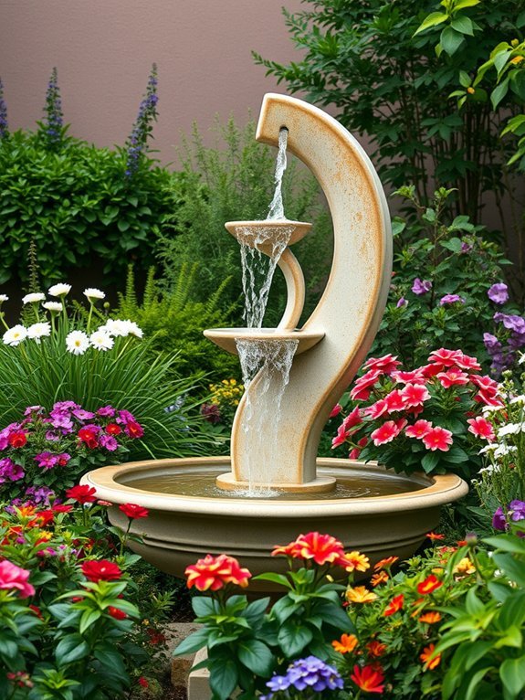 elegant water feature sculpture