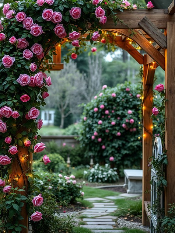 enchanting garden trellis setup
