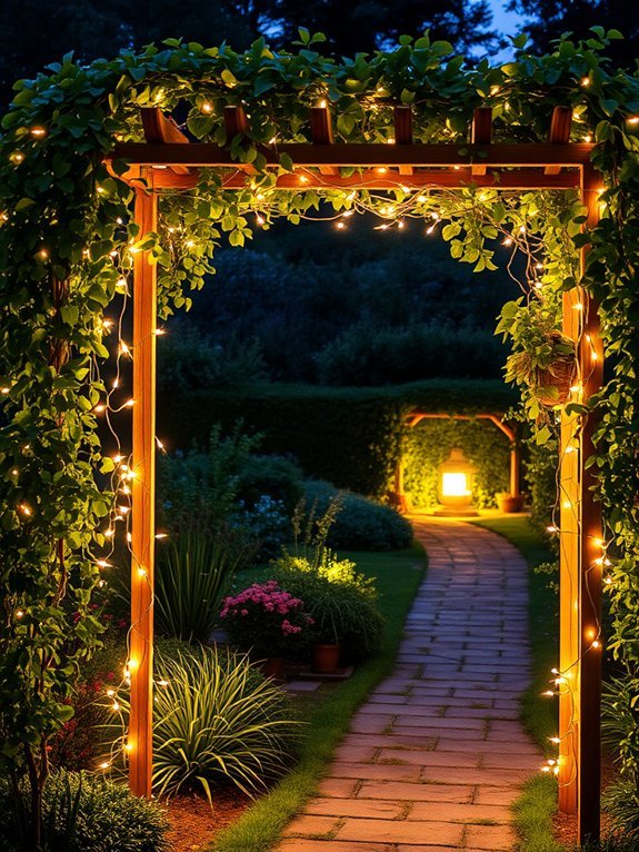 17 Beautiful Fairy Lights Ideas for a Magical Garden Look 8 enchanting illuminated garden structures