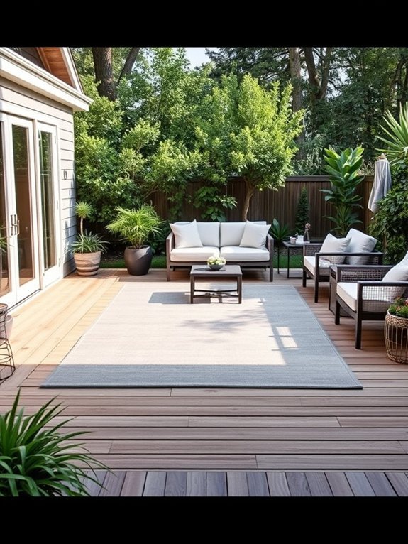 14 Minimalist Garden Decor Ideas for a Modern Backyard 15 enhance comfort with outdoor rugs