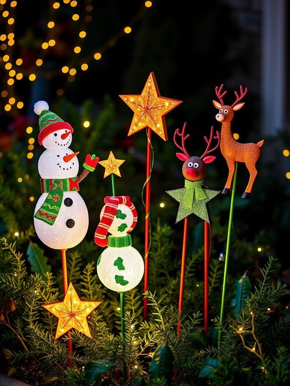 17 Ideas for Decorating Your Garden for Christmas 12 festive garden decoration stakes
