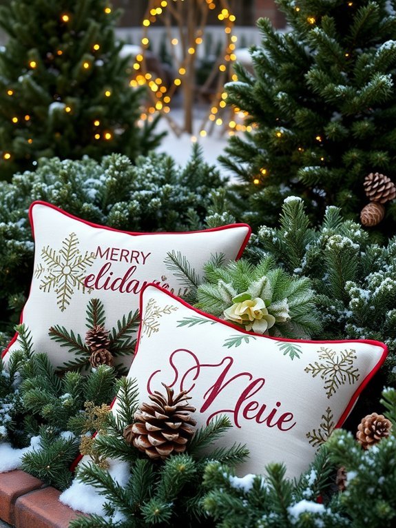 15 Winter Garden Decorations to Make Your Yard Shine 16 festive outdoor decorative cushions