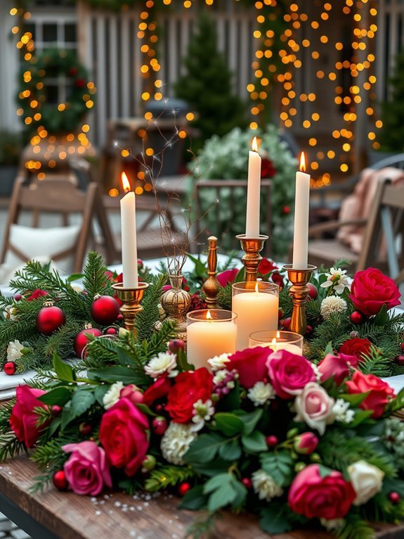 17 Ideas for Decorating Your Garden for Christmas 18 festive outdoor dining arrangement