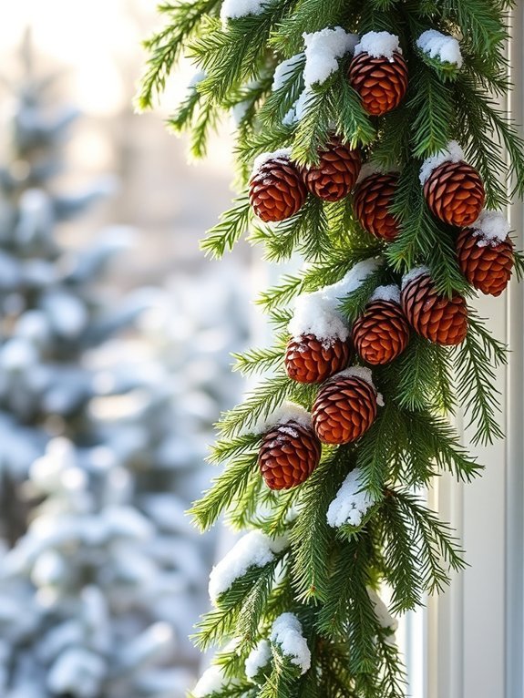 15 Winter Garden Decorations to Make Your Yard Shine 11 festive pinecone decorations garlands