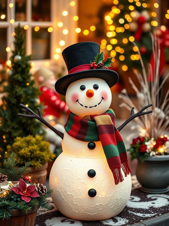 15 Winter Garden Decorations to Make Your Yard Shine 4 festive snowman holiday decor