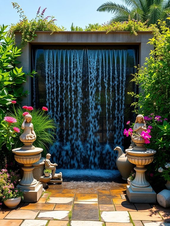 flowing decorative water feature