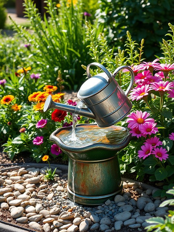 9 Budget-Friendly Water Features for Your Garden 9 fountain shaped like watering can