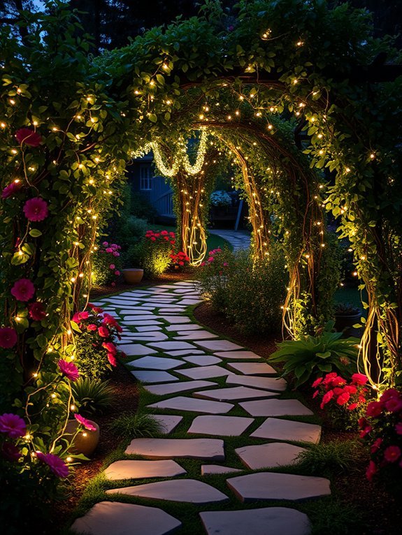 12 Boho Garden Paths and Walkways You’ll Want to Copy 11 glistening illuminated garden trails