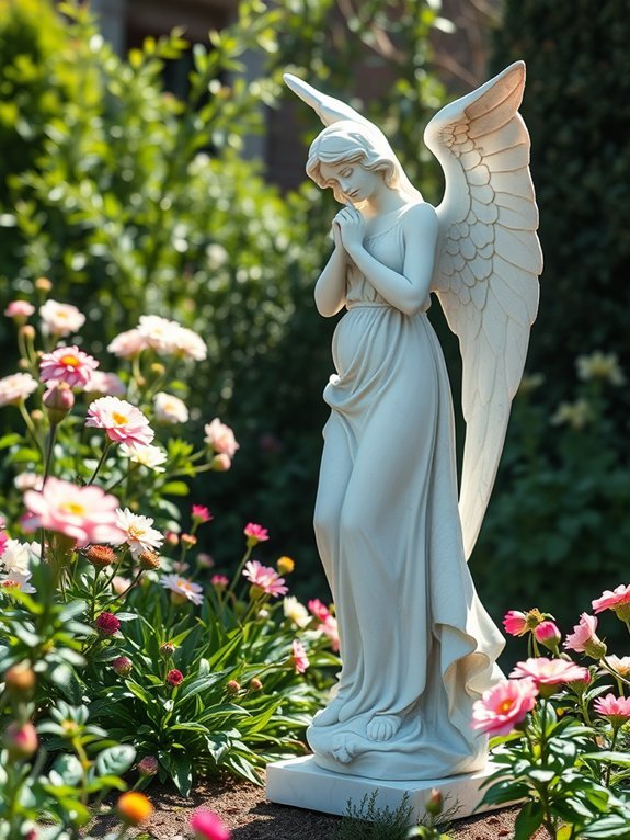 graceful marble angel sculpture