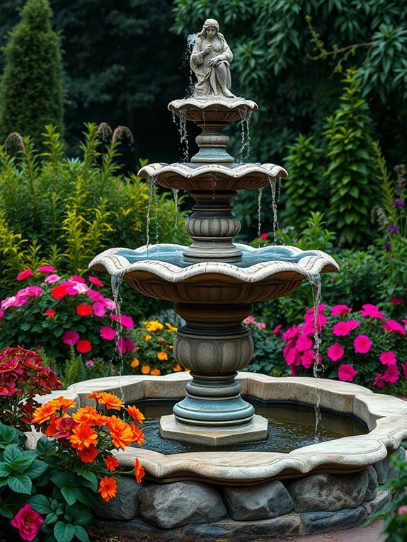 graceful multi level water feature