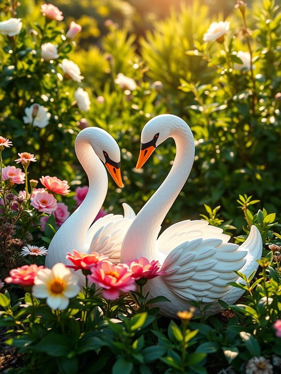 graceful swans enhance tranquility