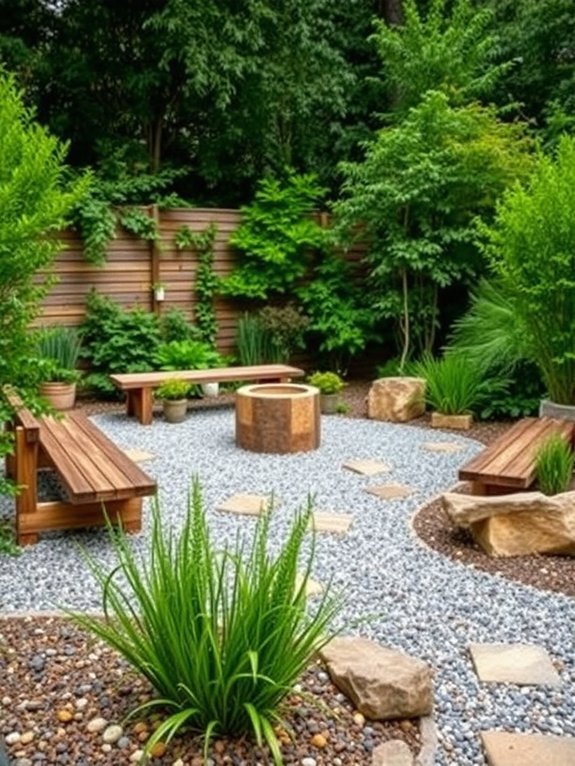 13 Ways to Incorporate Natural Materials Into Your Garden Decor 8 gravel seating space design