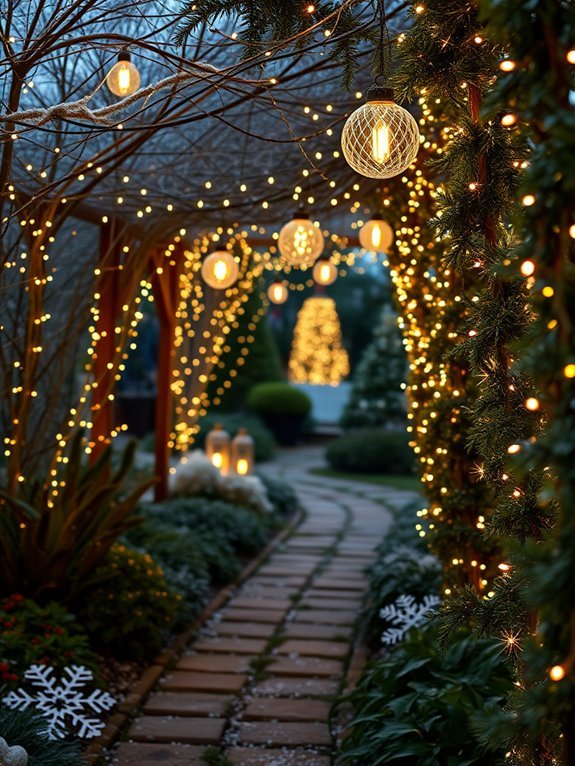 17 Ideas for Decorating Your Garden for Christmas 9 guided through glowing trails