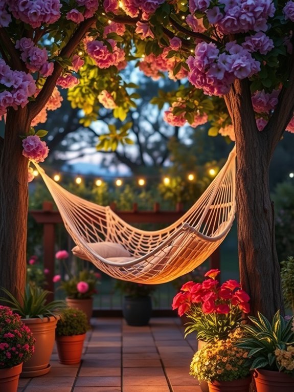 17 Beautiful Small Garden Decor Ideas for a Cozy Retreat 11 hammock or swing chair setup