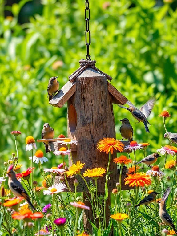10 Creative Bird Feeder Ideas for Your Garden 8 handmade rustic bird feeder