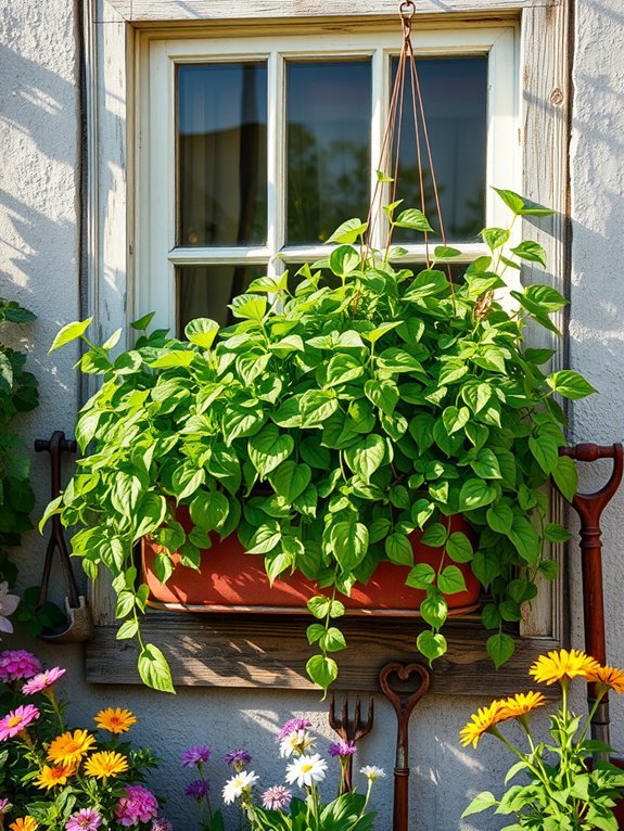 hang plants in boxes