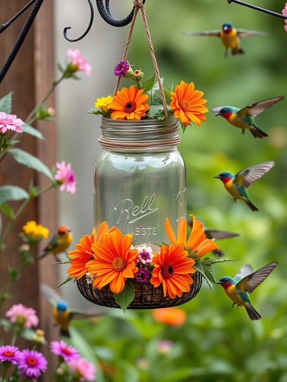 10 Creative Bird Feeder Ideas for Your Garden 9 hanging jar bird feeder
