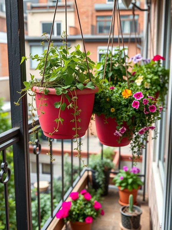 15 Perfect Garden Decor Ideas for Small Urban Spaces 3 hanging planters for decoration