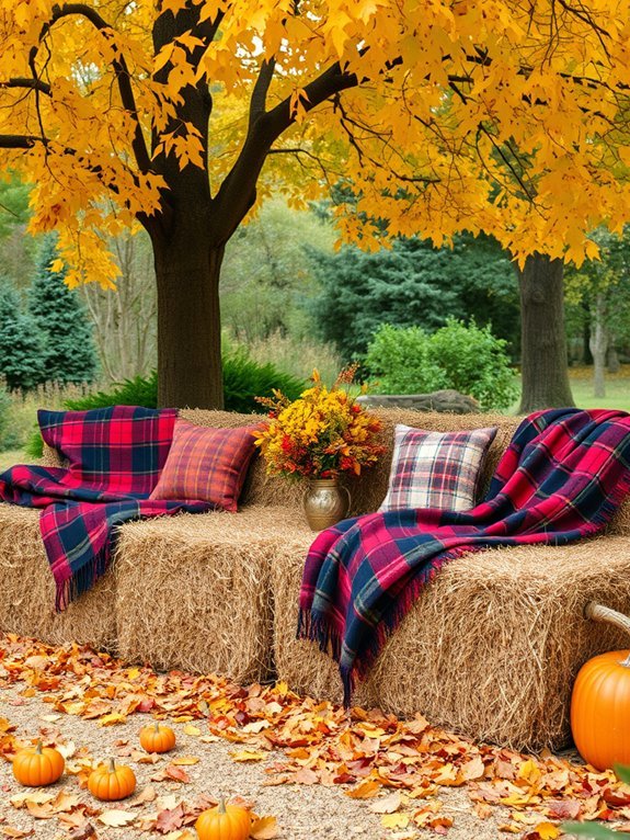 hay bale seating arrangement