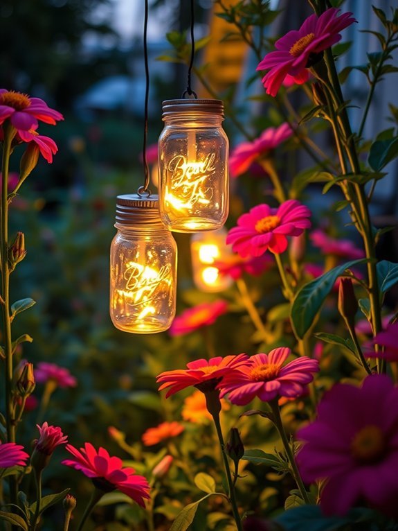 18 Easy Eco-Friendly Garden Decor Projects for Beginners 7 illuminated glass jar decorations