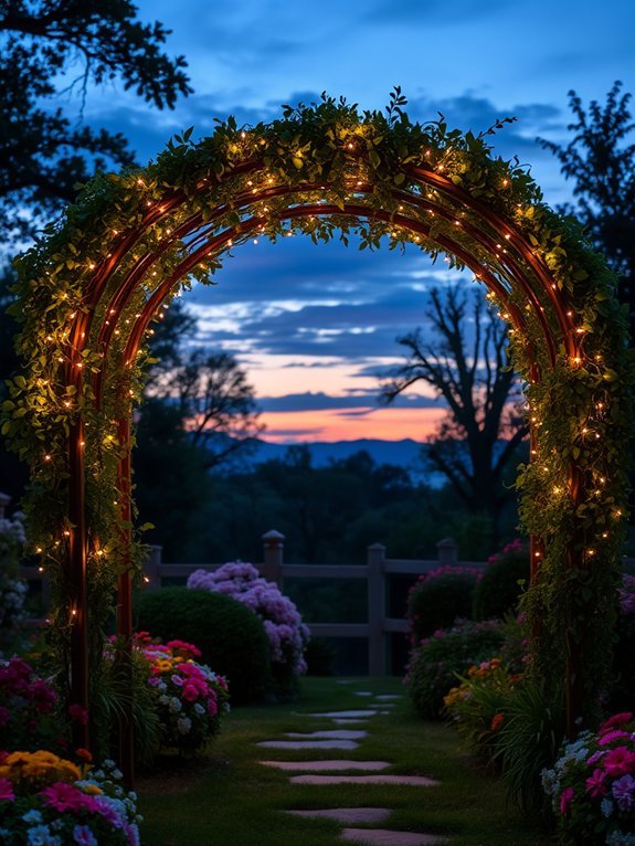 17 Beautiful Fairy Lights Ideas for a Magical Garden Look 15 illuminated outdoor decorative structures