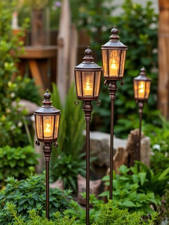 16 Rustic Garden Lighting Ideas to Set the Mood 17 illuminated retro garden decor