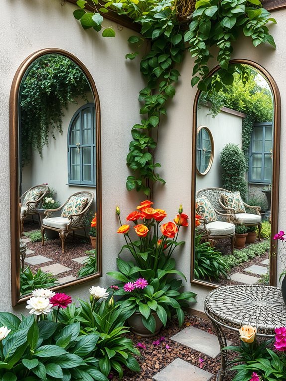 16 Ways to Make the Most of Your Small Garden With Decor 4 illusion of spaciousness through mirrors