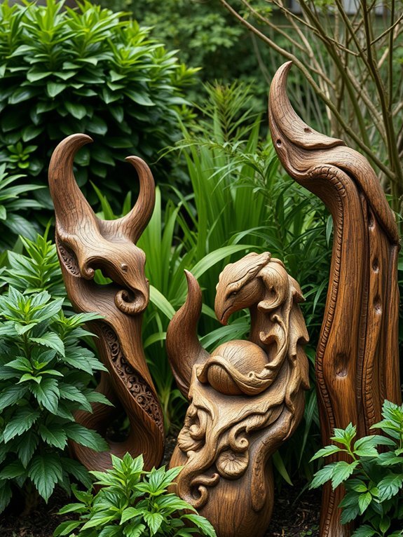 17 Rustic Wooden Garden Decor Ideas for a Timeless Look 17 intricate handcrafted wooden art