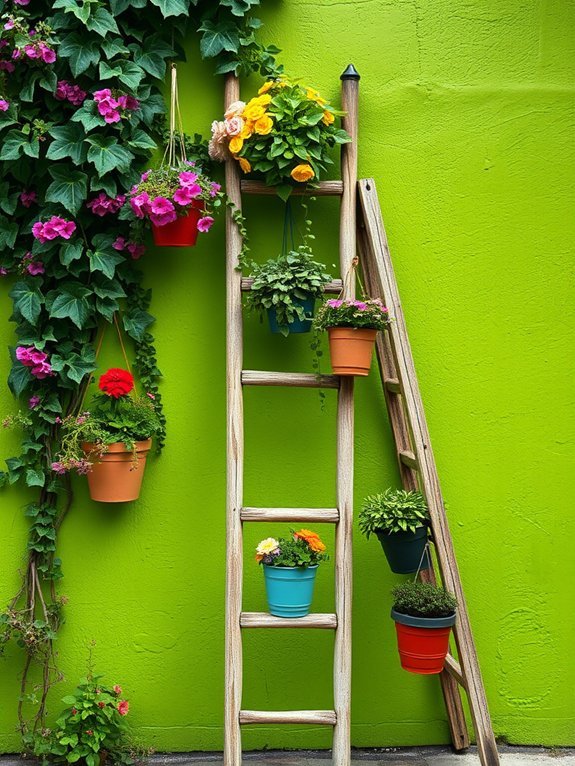 17 Creative Planters and Containers for Garden Decor 16 ladder repurposed as display