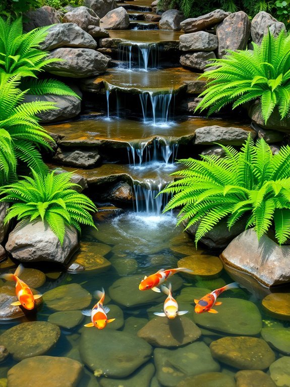 17 Tranquil Garden Water Features to Create a Relaxing Vibe 11 layered cascading water feature