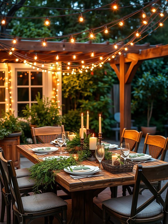 10 Creative Outdoor Dining Decor Ideas for Garden Parties 3 magical glowing string lights