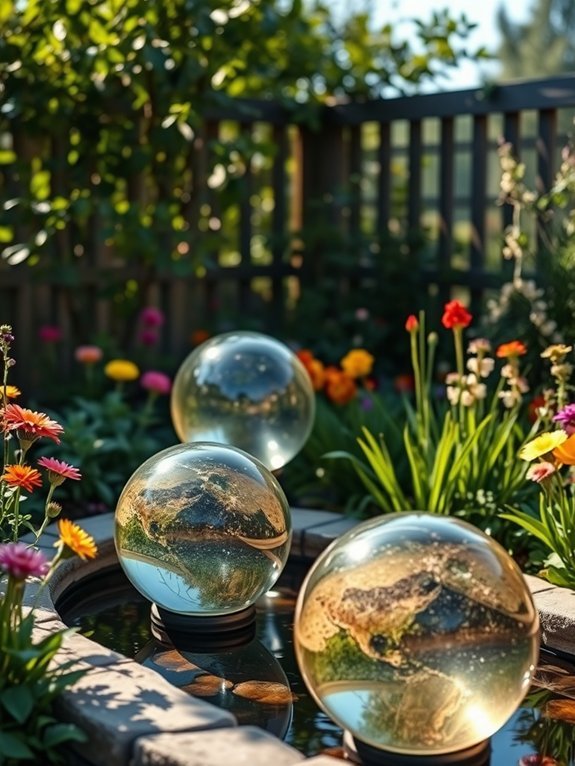 18 Easy-to-Maintain Garden Water Features for Busy People 9 magical liquid filled orbs