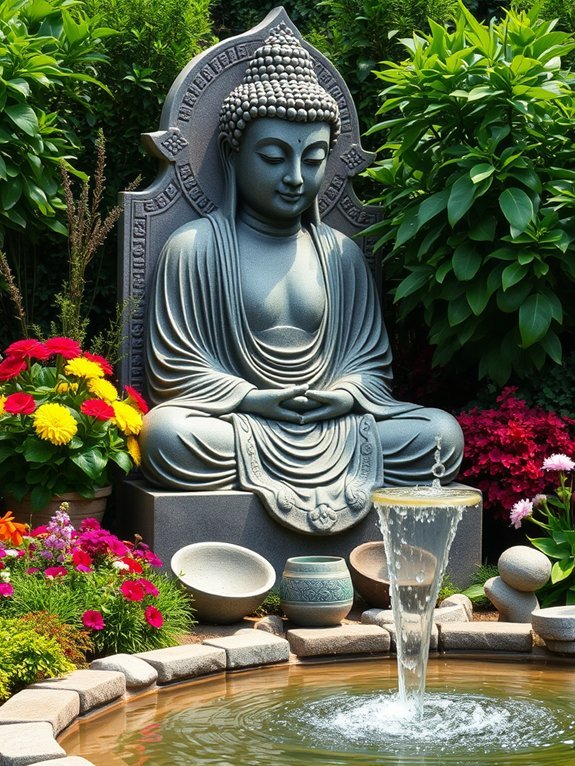 majestic stone buddha figure