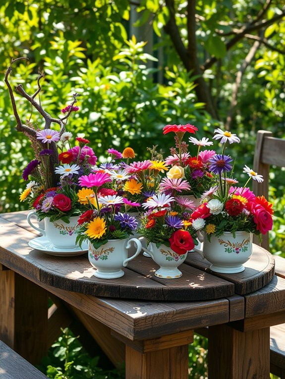 10 Unique Garden Containers That Stand Out 3 miniature floral displays contained