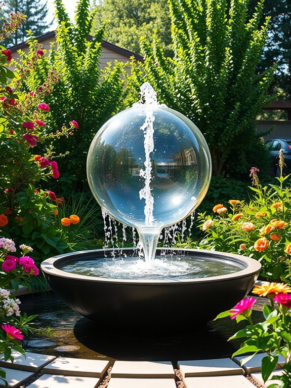 modern circular water feature