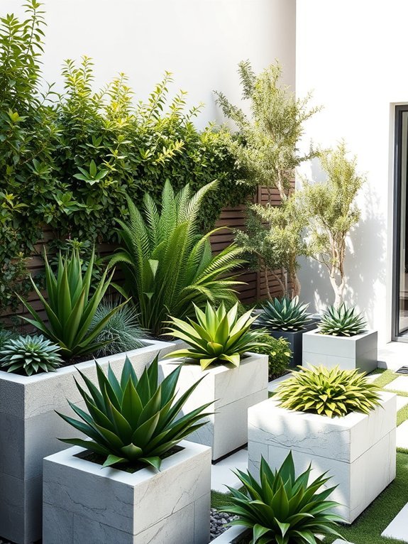 10 Minimalist Garden Decor Ideas for a Sleek Backyard 9 monochromatic plant arrangements suggested