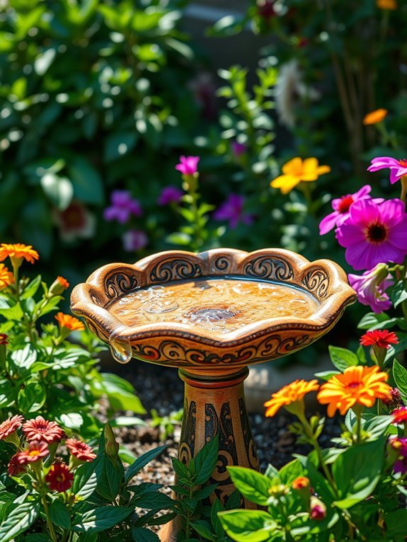 natural outdoor bird bath