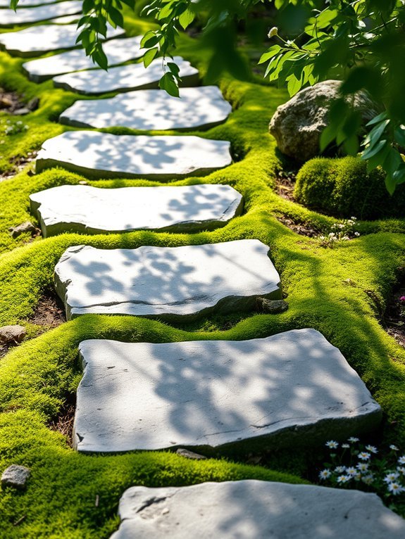 9 Natural Stone Garden Path Ideas for a Rustic Look 4 natural stepping stone path