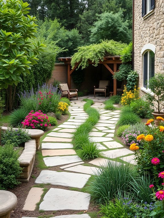 12 Mediterranean Garden Decor Ideas to Bring Relaxation 9 natural stone pathway installation