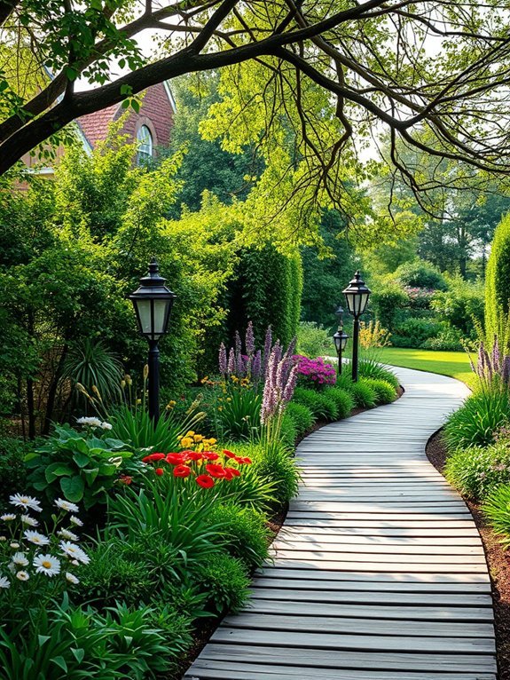 16 Elegant Garden Paths for a Beautiful Landscape 4 natural textured timber boards