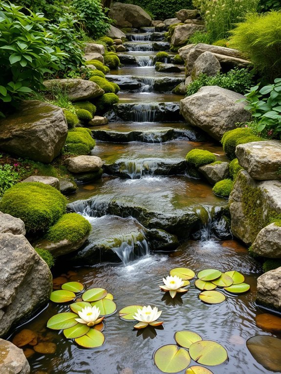 20 Elegant Water Features for Your Garden 5 natural waterway with stones