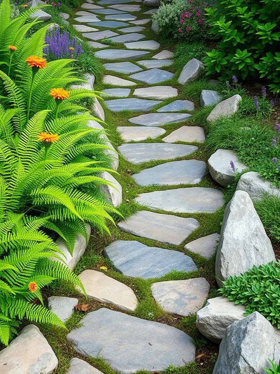 9 Natural Stone Garden Path Ideas for a Rustic Look 6 natural whimsical stone decor