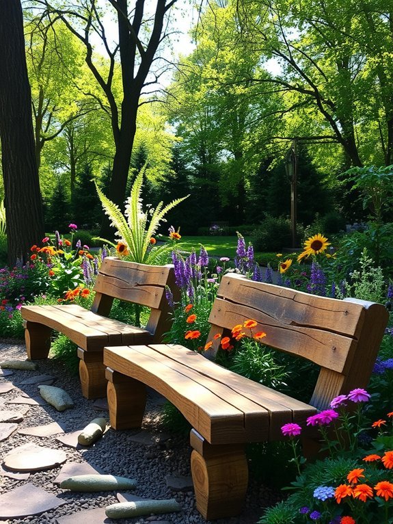 12 Rustic Garden Furniture Ideas That Will Never Go Out of Style 4 natural wood seating arrangement