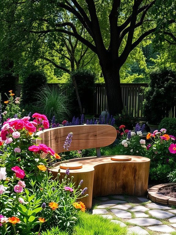14 Recycled Material Garden Ideas to Give Your Yard a New Life 8 natural wood seating options