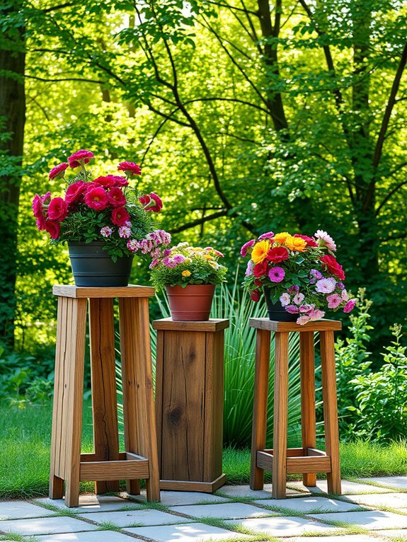 natural wooden display holders