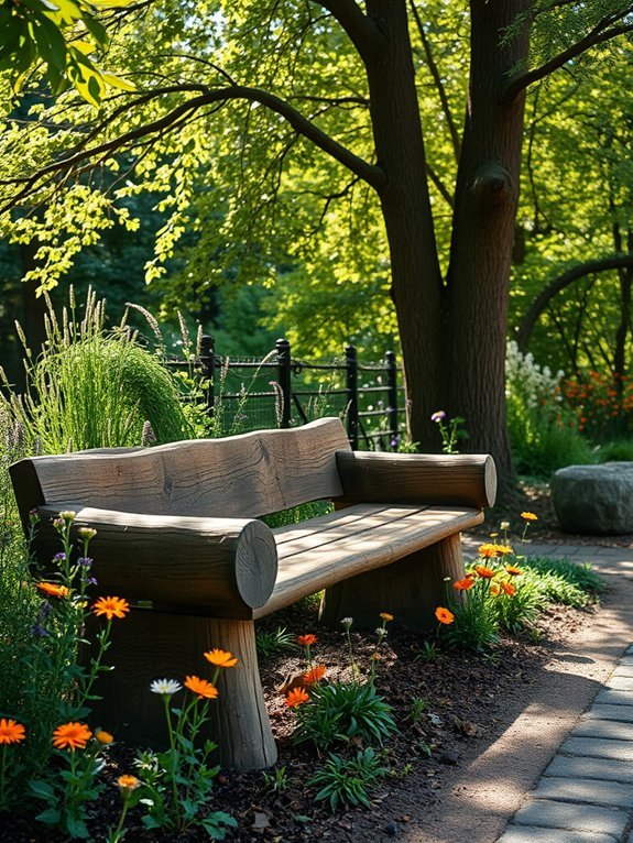 11 DIY Rustic Garden Projects for a Natural Look 3 natural wooden seating option