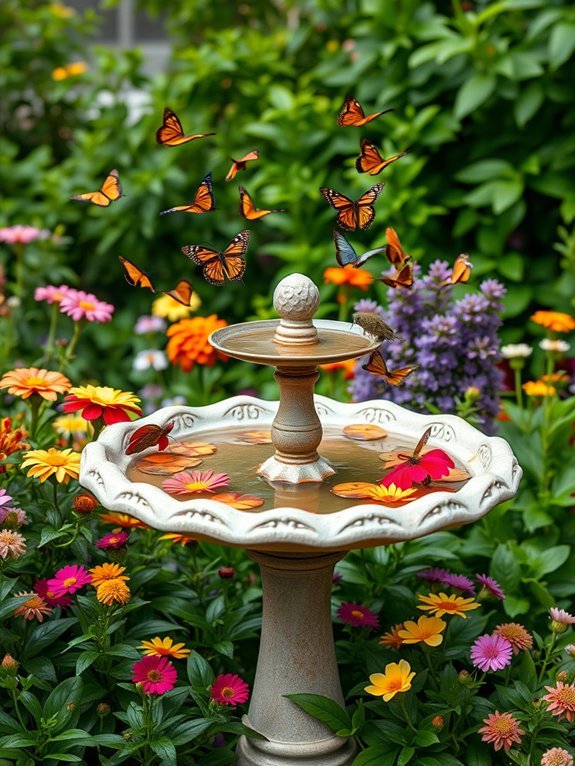 nature enthusiasts birdbath addition