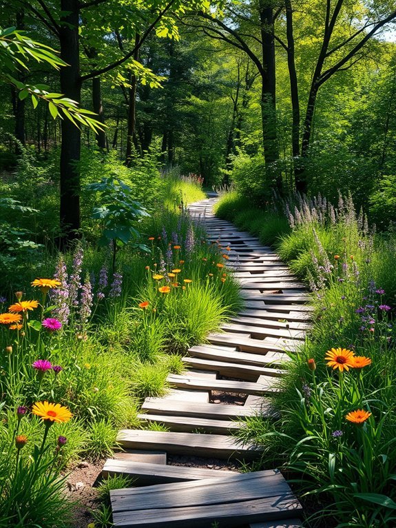 17 Stunning Garden Walkways to Inspire Your Yard Design 11 nature s serene wooden path