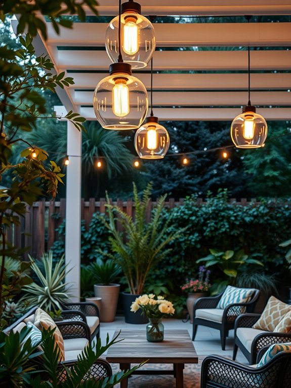 10 Patio Garden Lighting Ideas to Brighten Your Outdoor Area 11 pendant lights as focal points