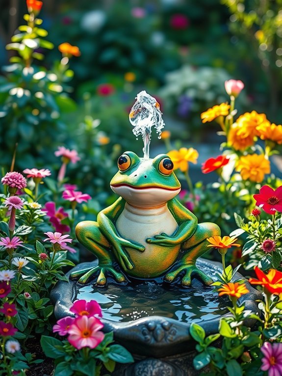 playful amphibian water feature
